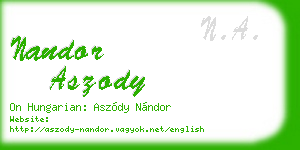 nandor aszody business card