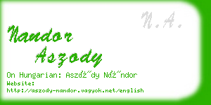 nandor aszody business card